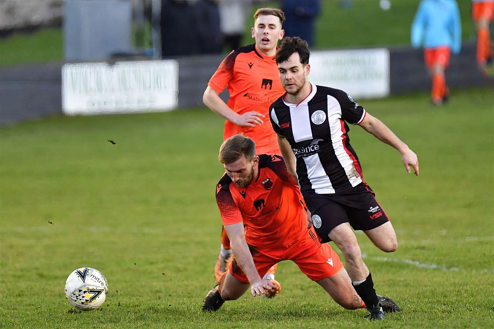 Wick midfielder Marc Coghill pulls away from Gary Kerr of Rothes during last weekend's goalless draw. Picture: Mel Roger