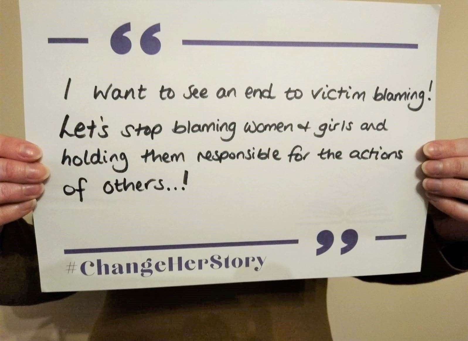 Local people joined the Change Her Story campaign in December.