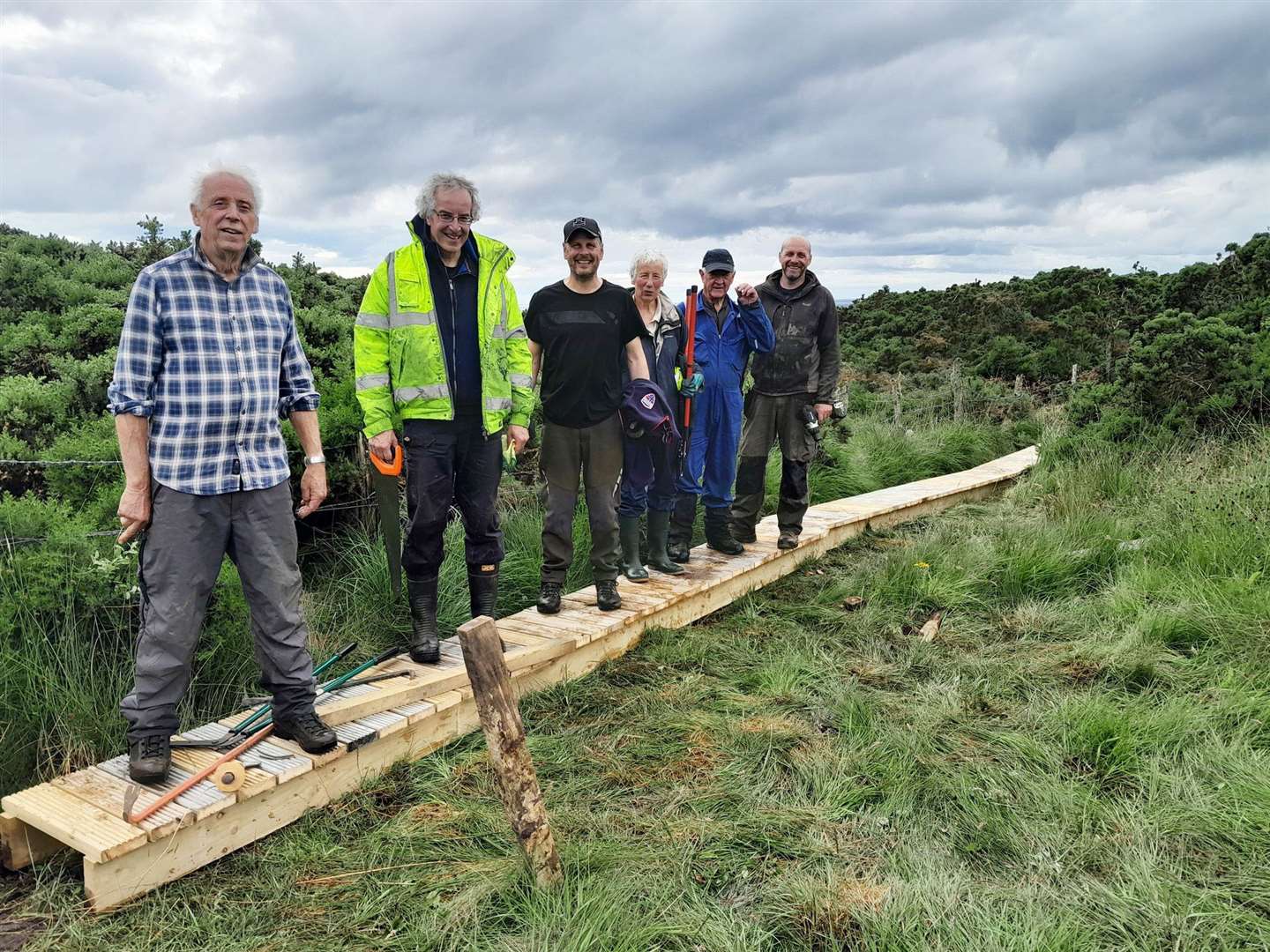 Caithness Environment Volunteers put a wooden walkway in place on the coast near Bruan.