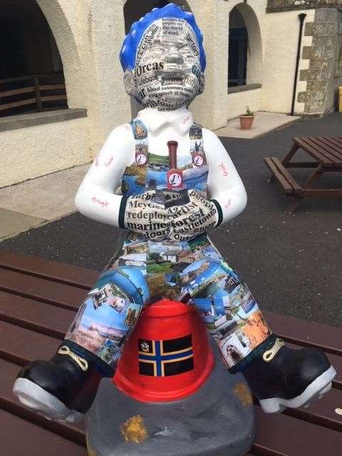 The Castletown Wee Oor Wullie is decorated to reflect life in Caithness.