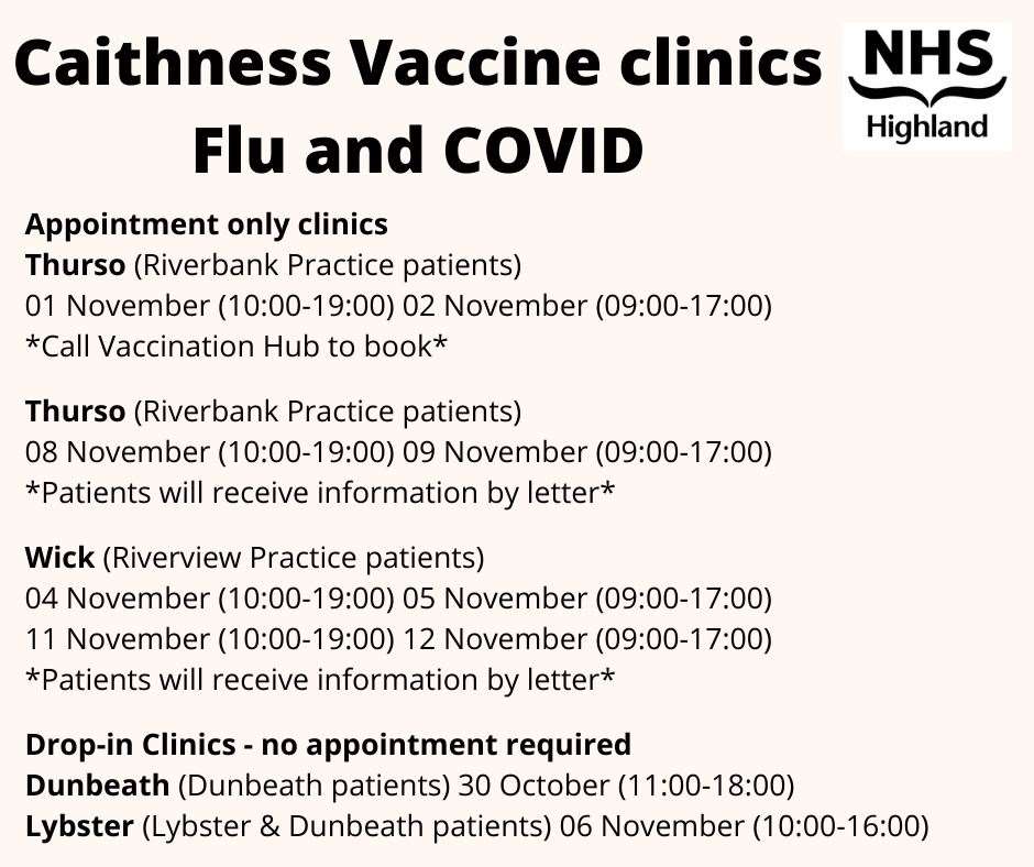 Caithness vaccination clinics.