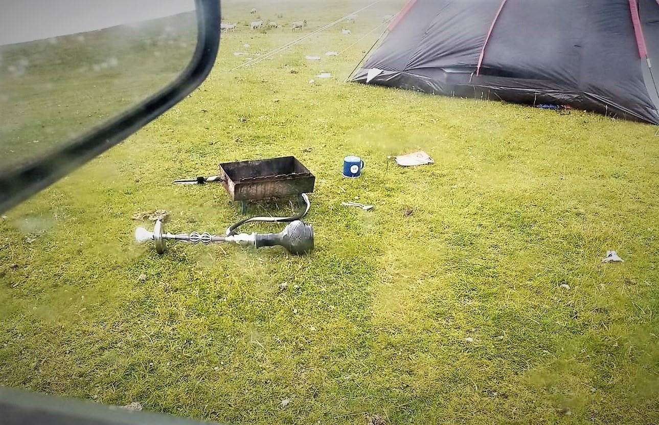 Another image posted on Facebook from around Duncansby Head showed tents and 'drug paraphernalia' according to the photographer.