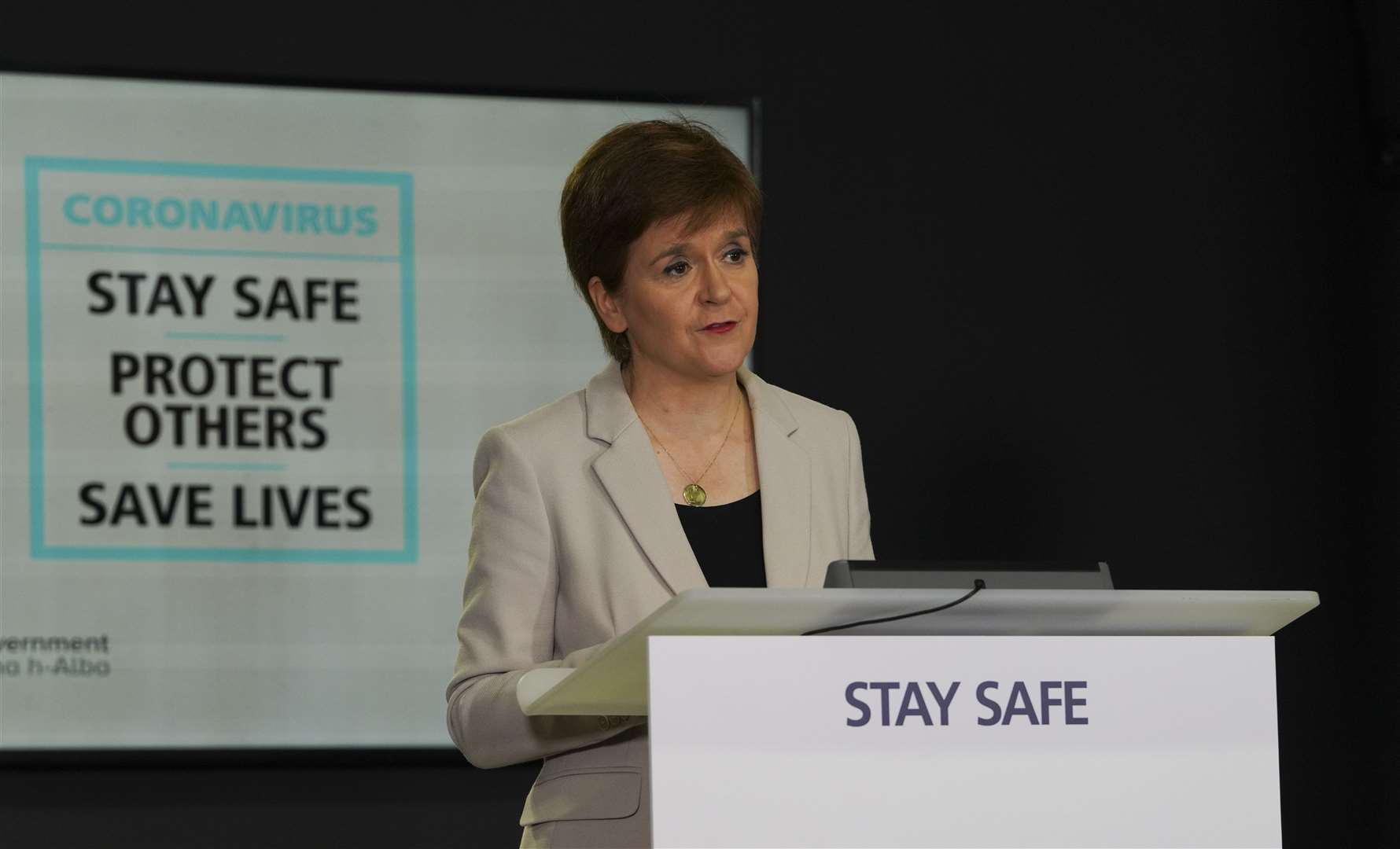 First Minister Nicola Sturgeon giving her briefing today.