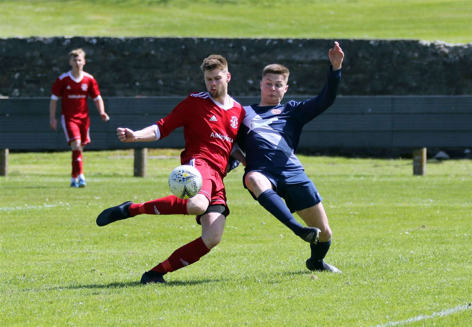 Thurso's top scorer Marc Macgregor (in action here against Halkirk United) scored twice against Lewis and Harris. Picture: James Gunn