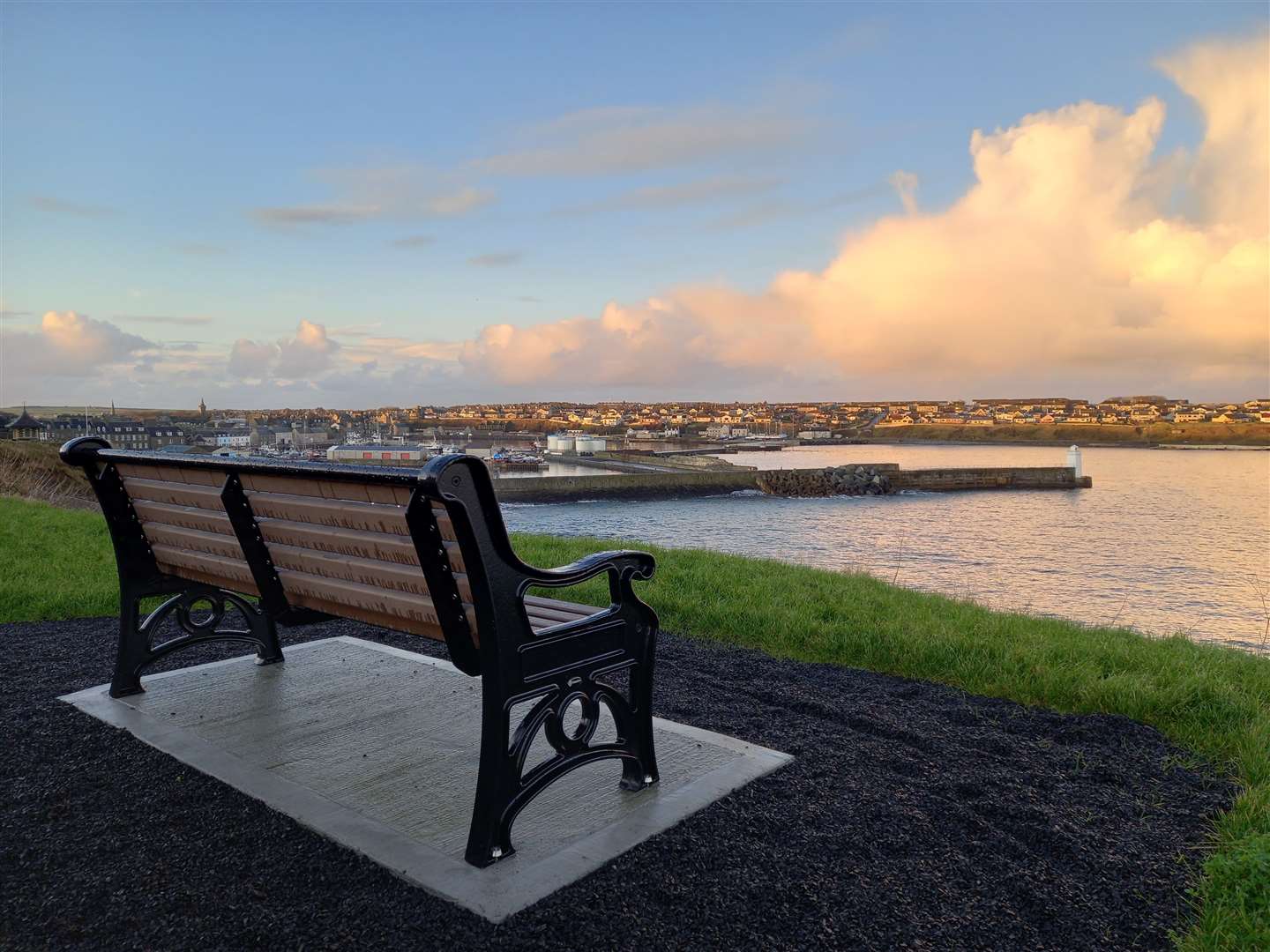 Looking over Wick Bay and the harbour from the South Head path, by Matthew Towe.