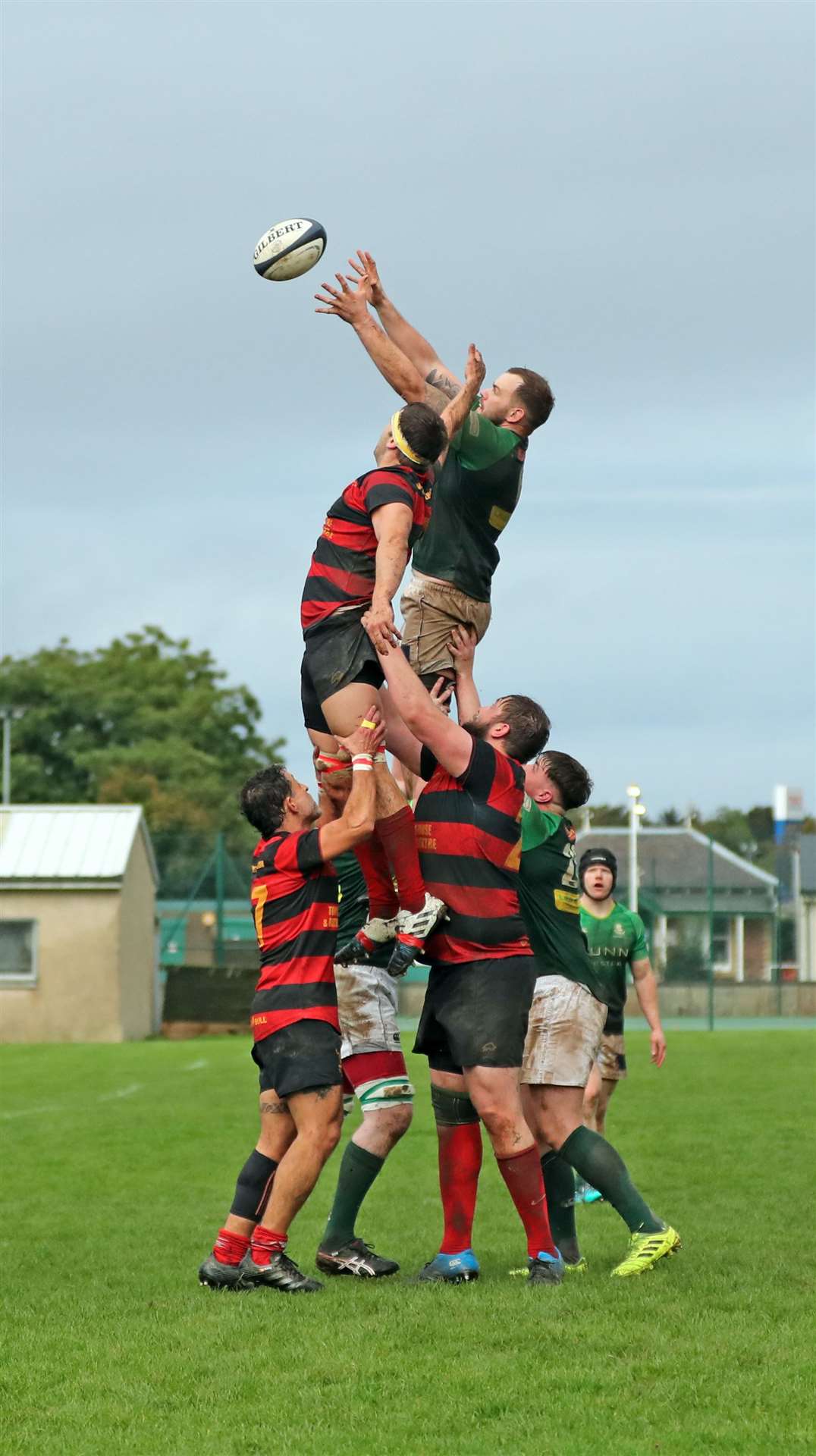 Grant Anderson wins a lineout ball for Caithness in their win against Grangemouth. Picture: James Gunn