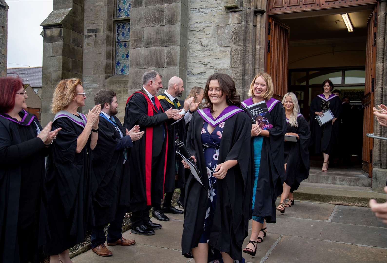 Graduates leaving the church. Picture: John Baikie/UHI