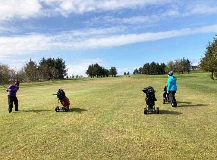 Ladies in action on the course.