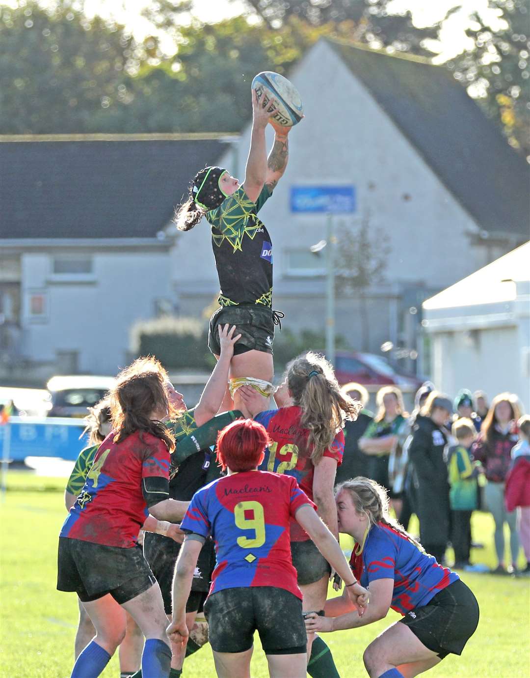 Helen Richard wins a lineout in the recent home match against Inverness Craig Dunain. The Krakens' next outing is away to Peterhead on November 5. Picture: James Gunn