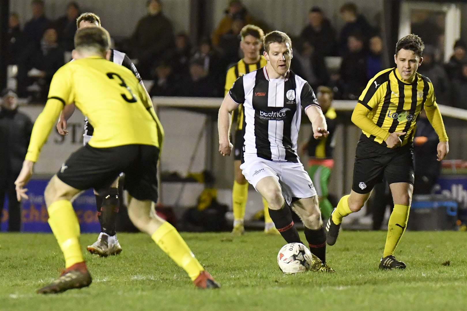 Wick Academy's Davie Allan on the ball against Nairn County but it will be touch and go to see if he's fit enough to face Inverurie Locos. Picture: Mel Roger