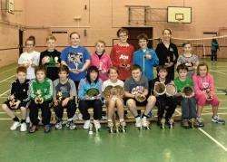 Prize-winners at the under-13 competition of Caithness Badminton Association’s annual championships at Wick High’s games hall.