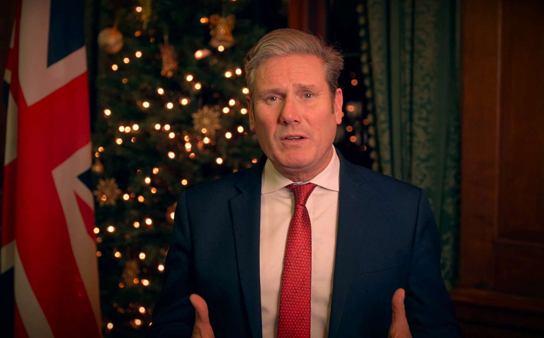 Labour leader Sir Keir Starmer giving his annual Christmas message (Labour Party/PA)