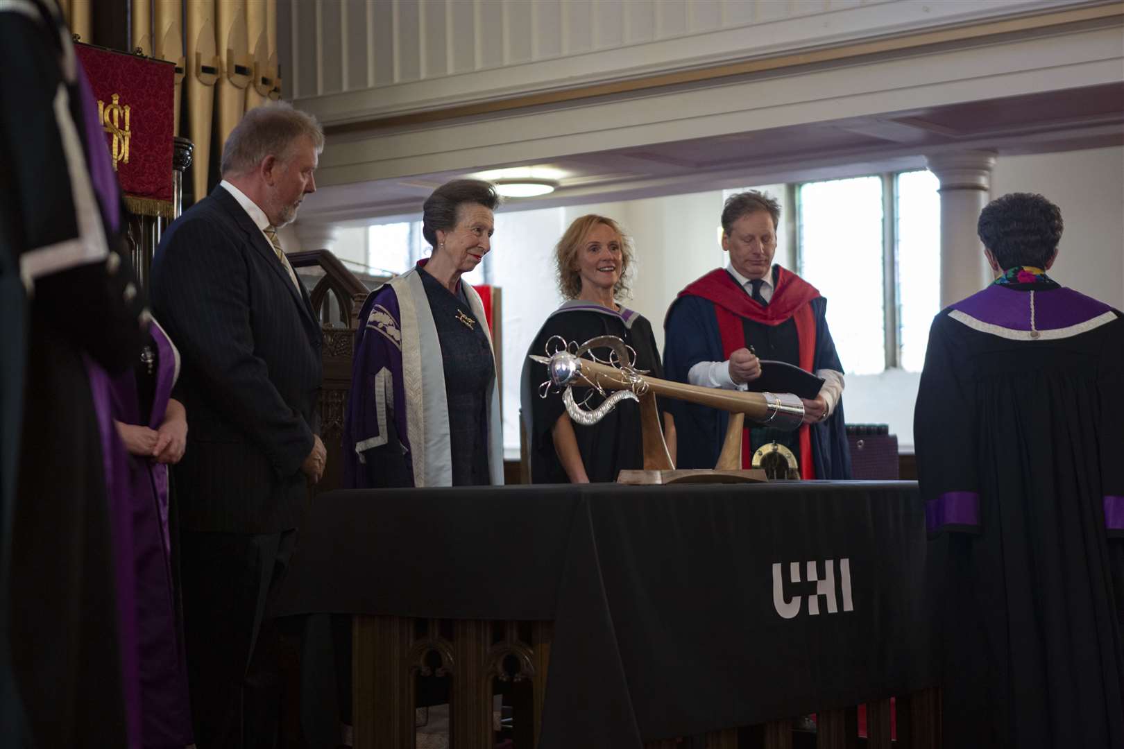 Princess Anne with Debbie Miller and Stuart Gibb.