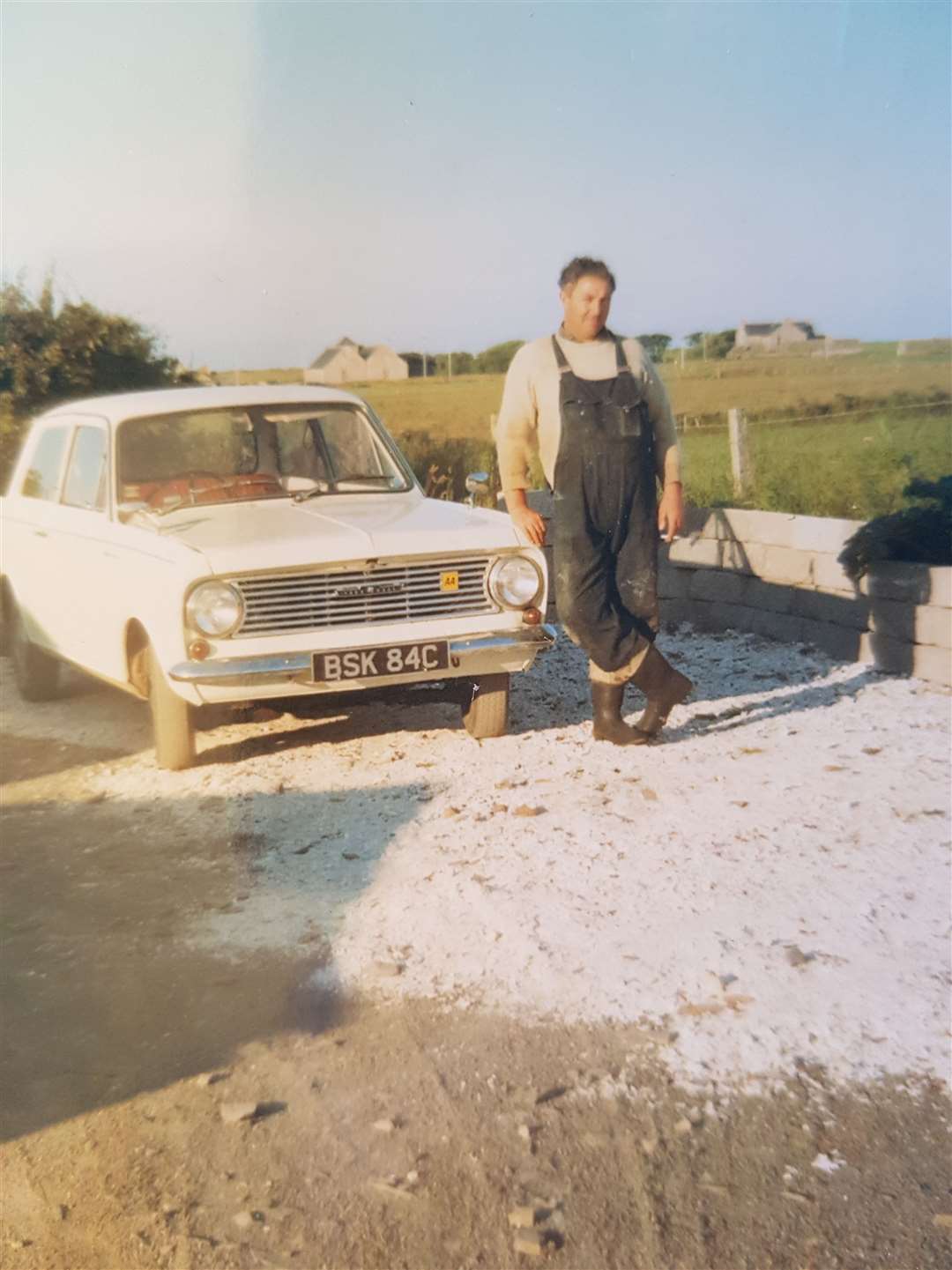 Uncle Wullie and the Vauxhall Viva he used on that terrible night. Picture: Betty Ham