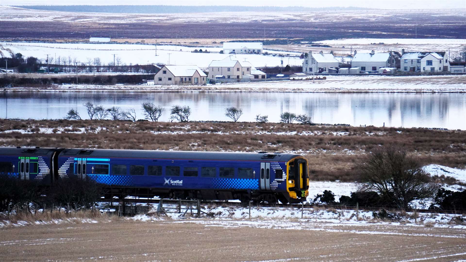 Train in snow at Watten. Picture: DGS
