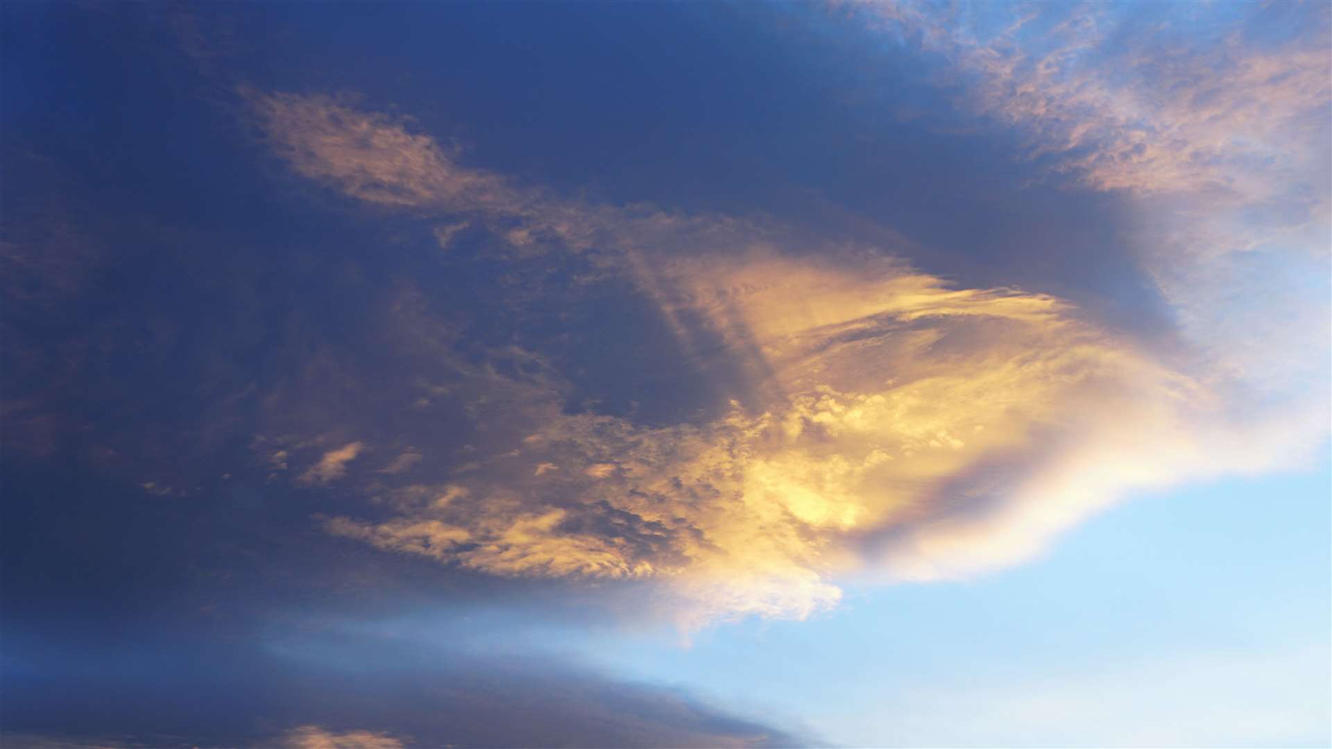 The setting sun highlighted aspects of the clouds to add extra drama to the scene. Pictures: DGS