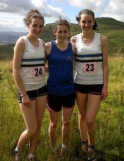 North runners (from left) Emma Dunnett, Sarah MacKinnon and Oonagh Dunnett.