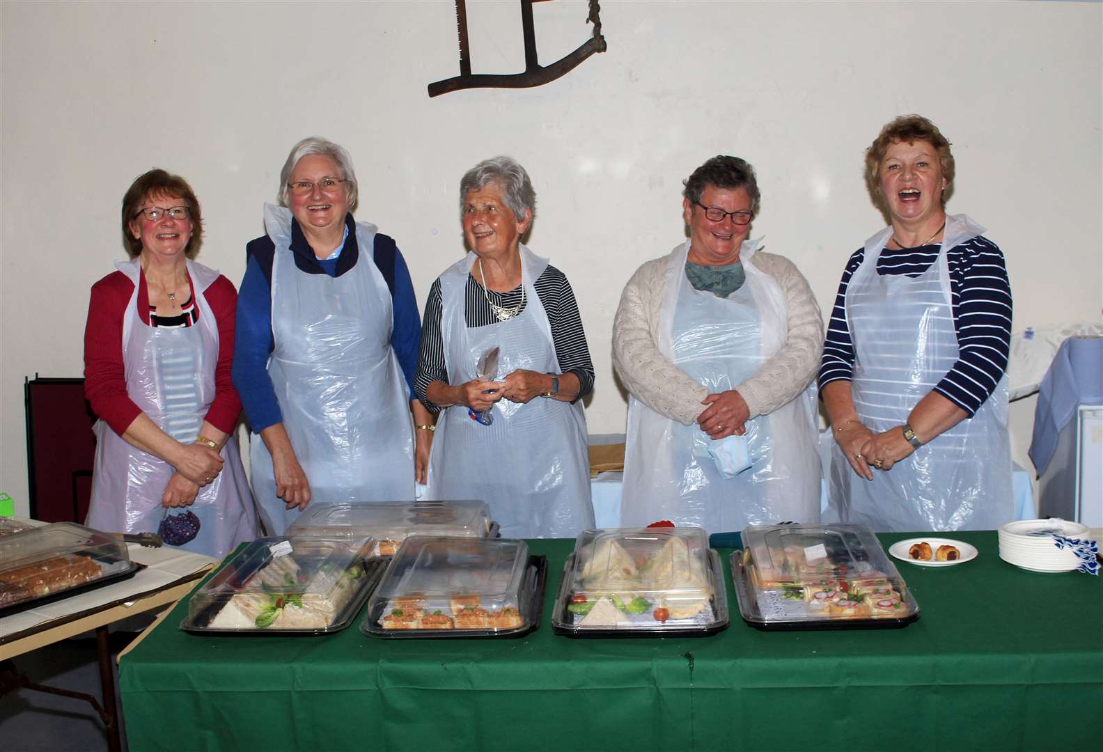 Volunteers from the catering team at Friday's event in Cowie's building. Picture: Alan Hendry