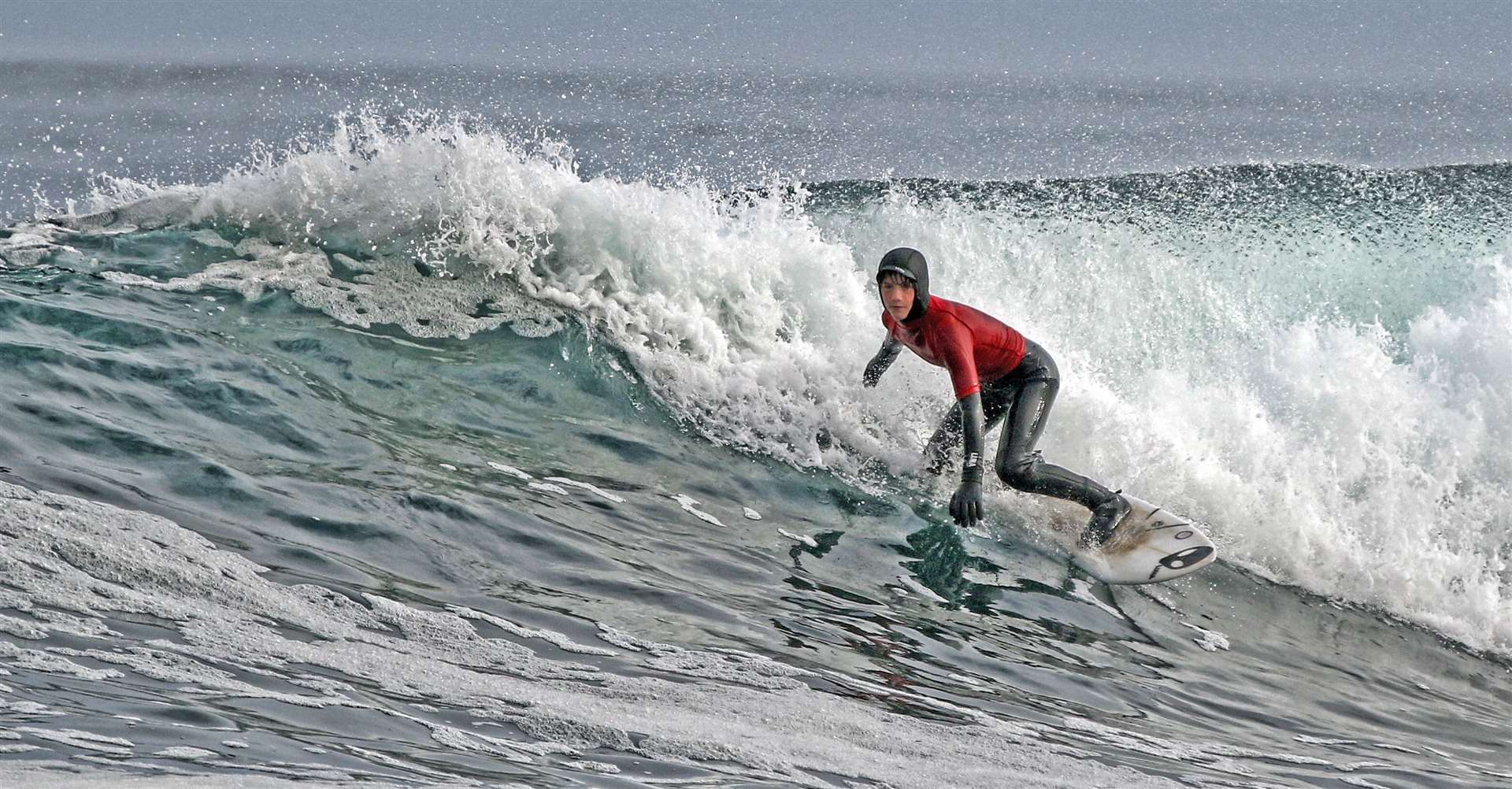 Craig Mclachlan competes at the Scottish National Surfing Championships in Thurso. Picture: James Gunn