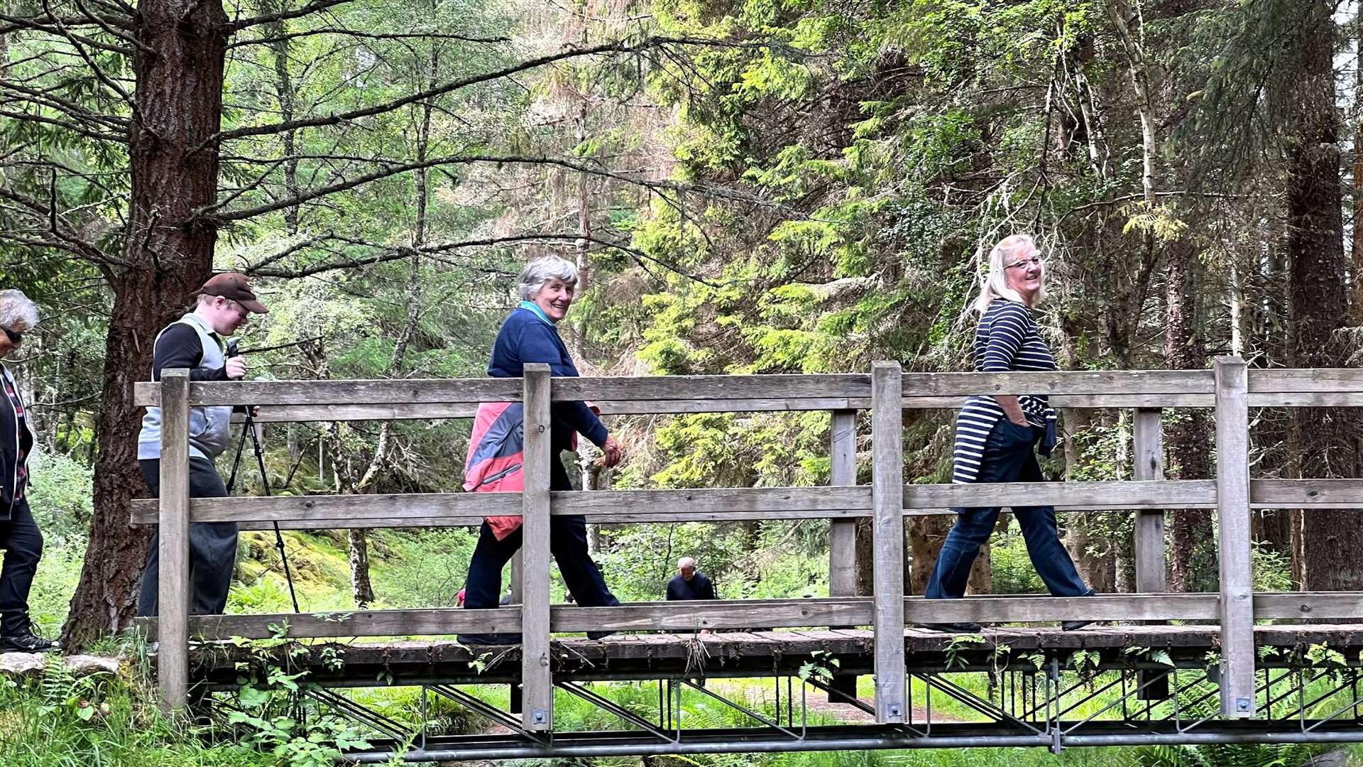 Members of the Tongue Walking Group on one of their health walks.