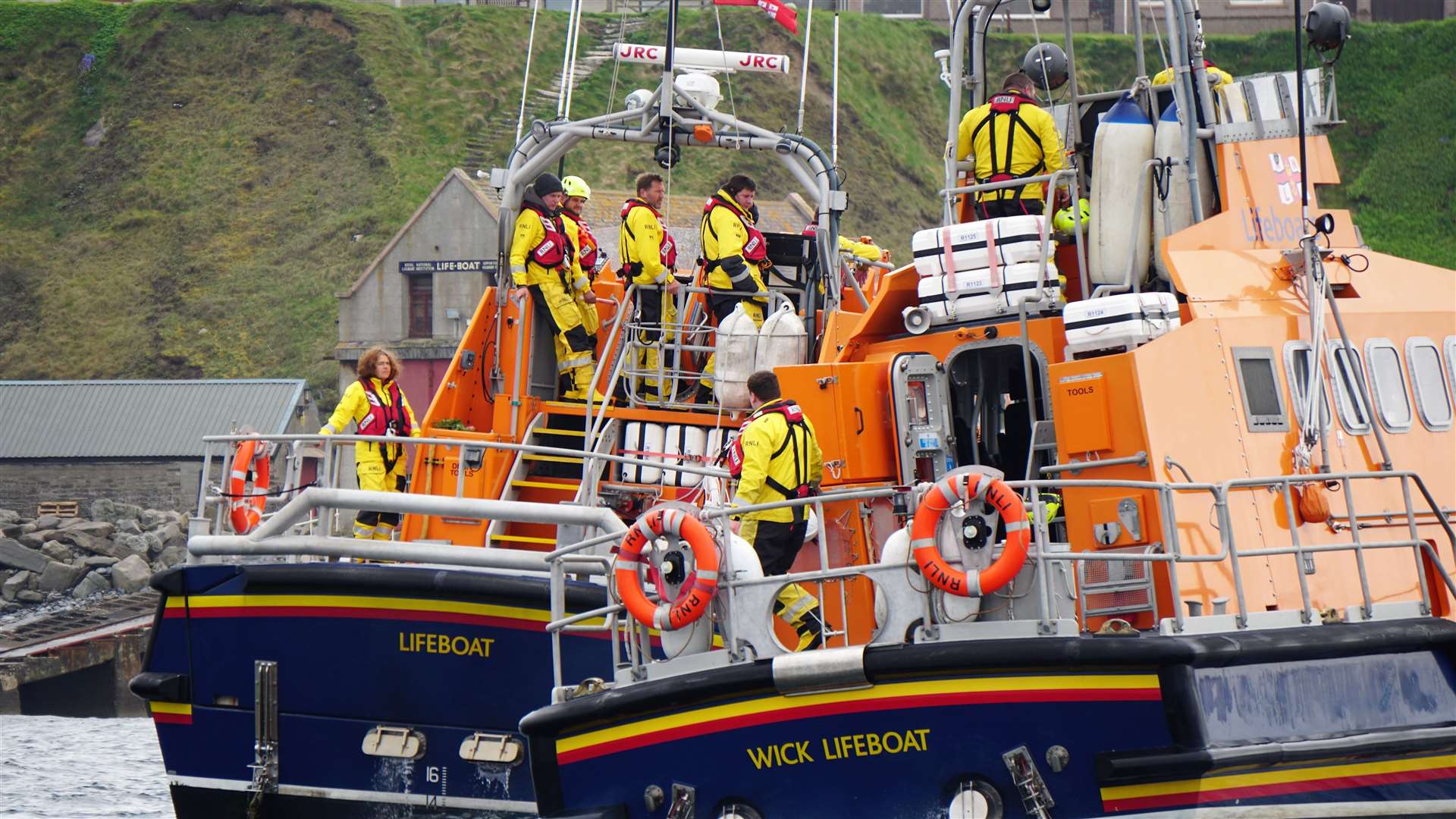 The two RNLI lifeboats that played a prominent role in the flotilla. Picture: DGS