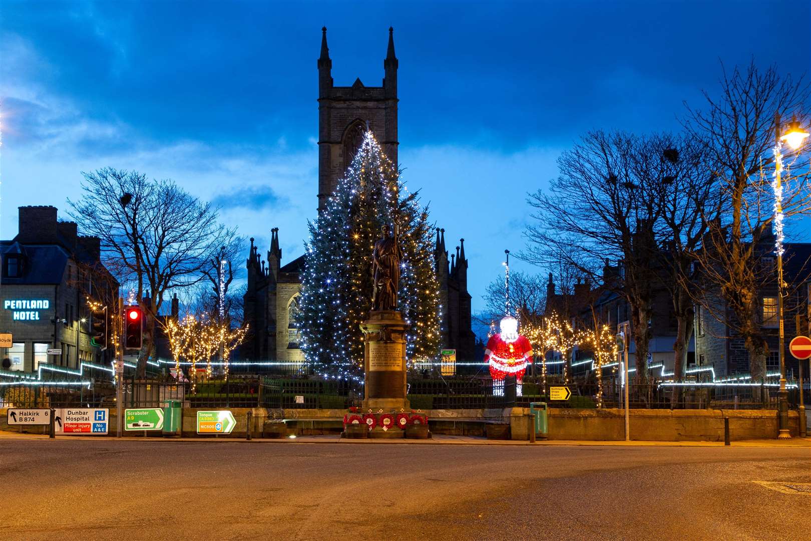 Sir John's Square all lit up. Picture: Grant Coghill
