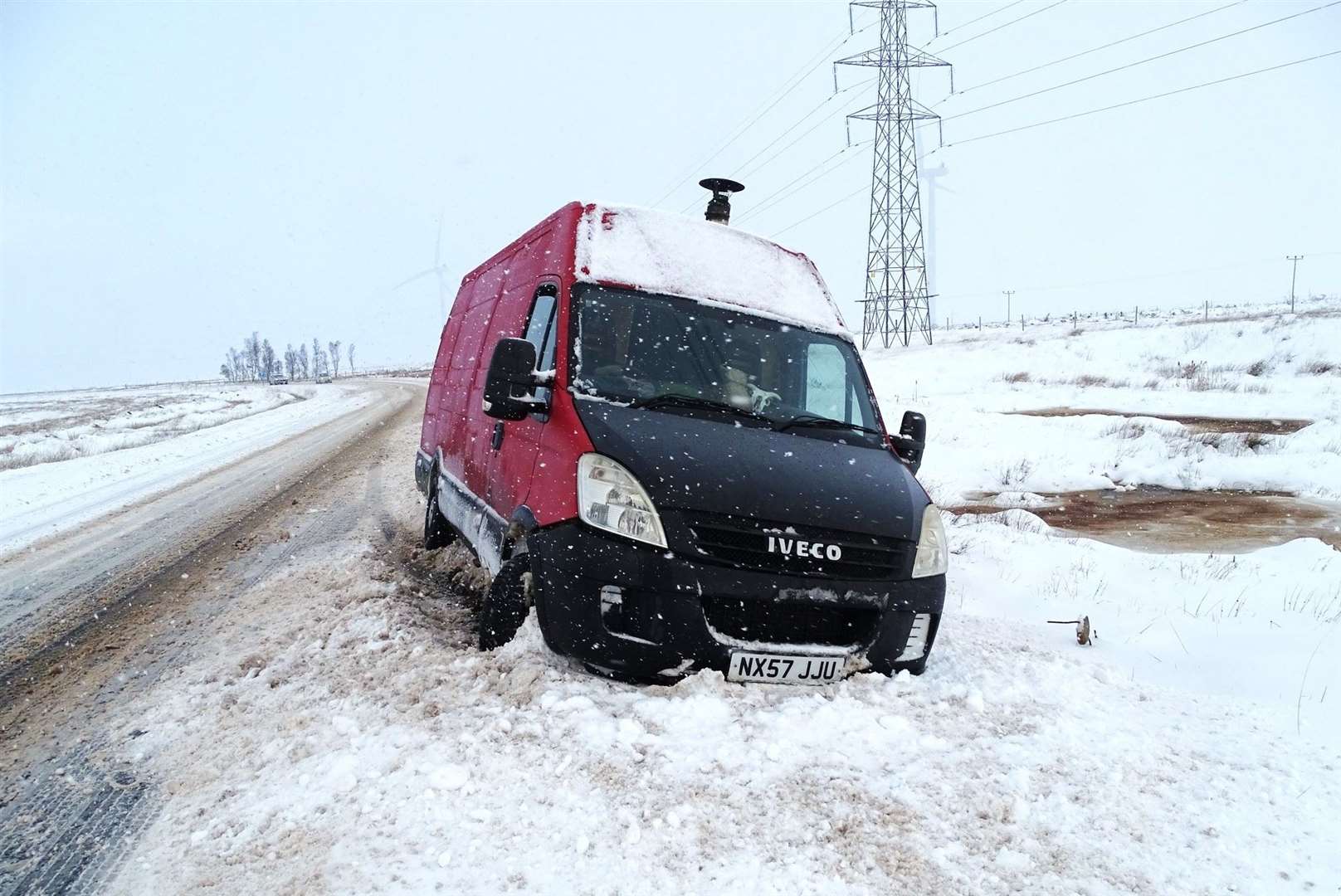 Trampus' campervan stuck on the A9.