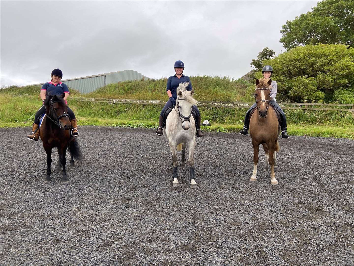 Some of the riders who took part in the mini-camp on Saturday– (from left) Steph Cowe, Isabel More and Lynne Sutherland. Picture: Lisa Kennedy