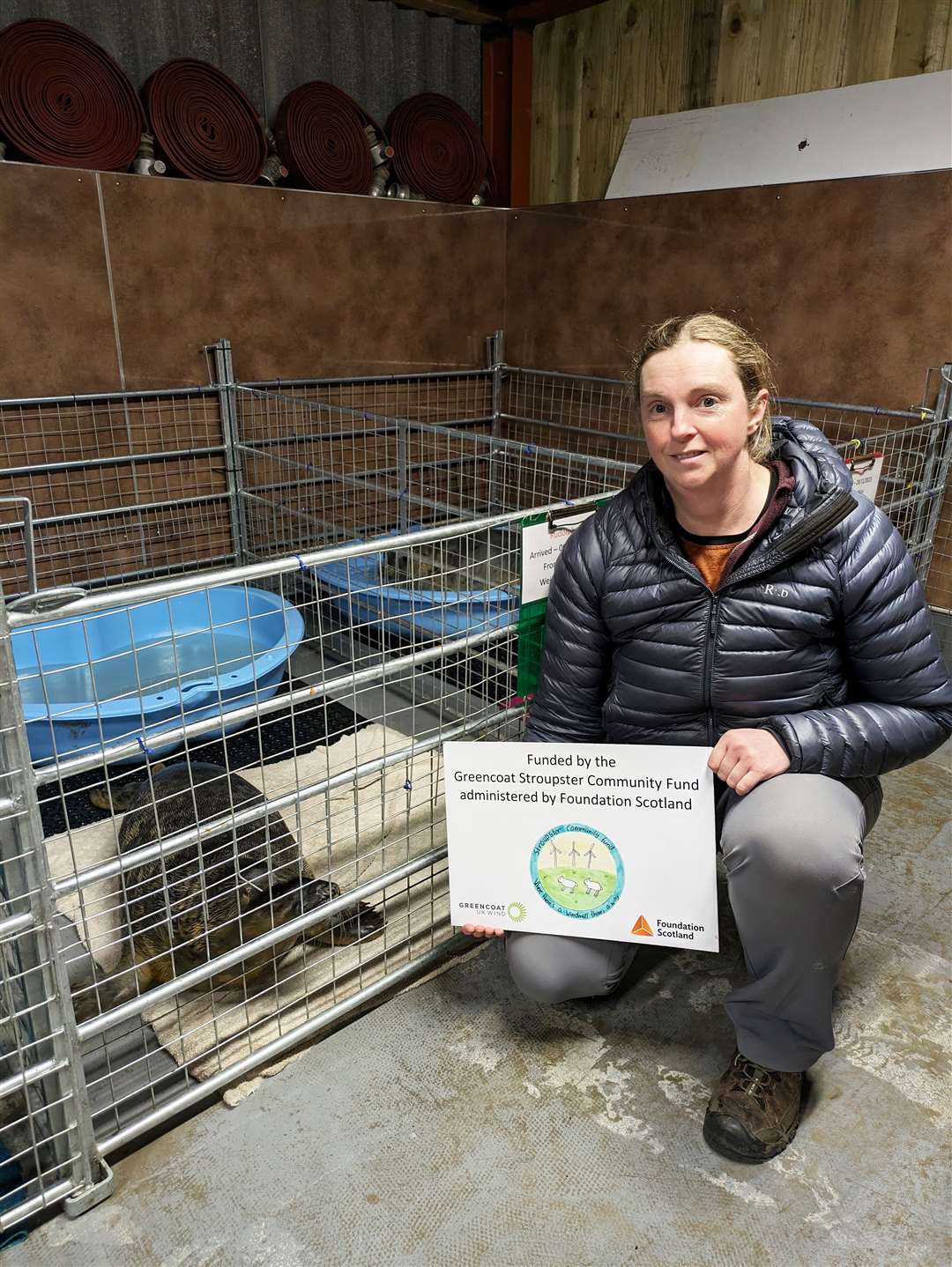 Eilidh Coll, of Foundation Scotland, at Caithness Seal Rehab and Release, based at Brough.