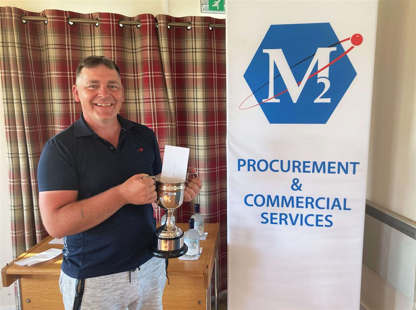 Willie Paton, winner of the handicap prize in the Reay Open sponsored by M2 Procurement and Commercial Services.