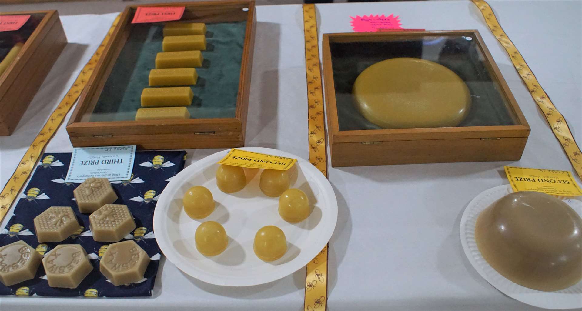 Some of the entries in the wax section which saw the introduction of a new award – the Bill Bruce Beeswax Trophy.