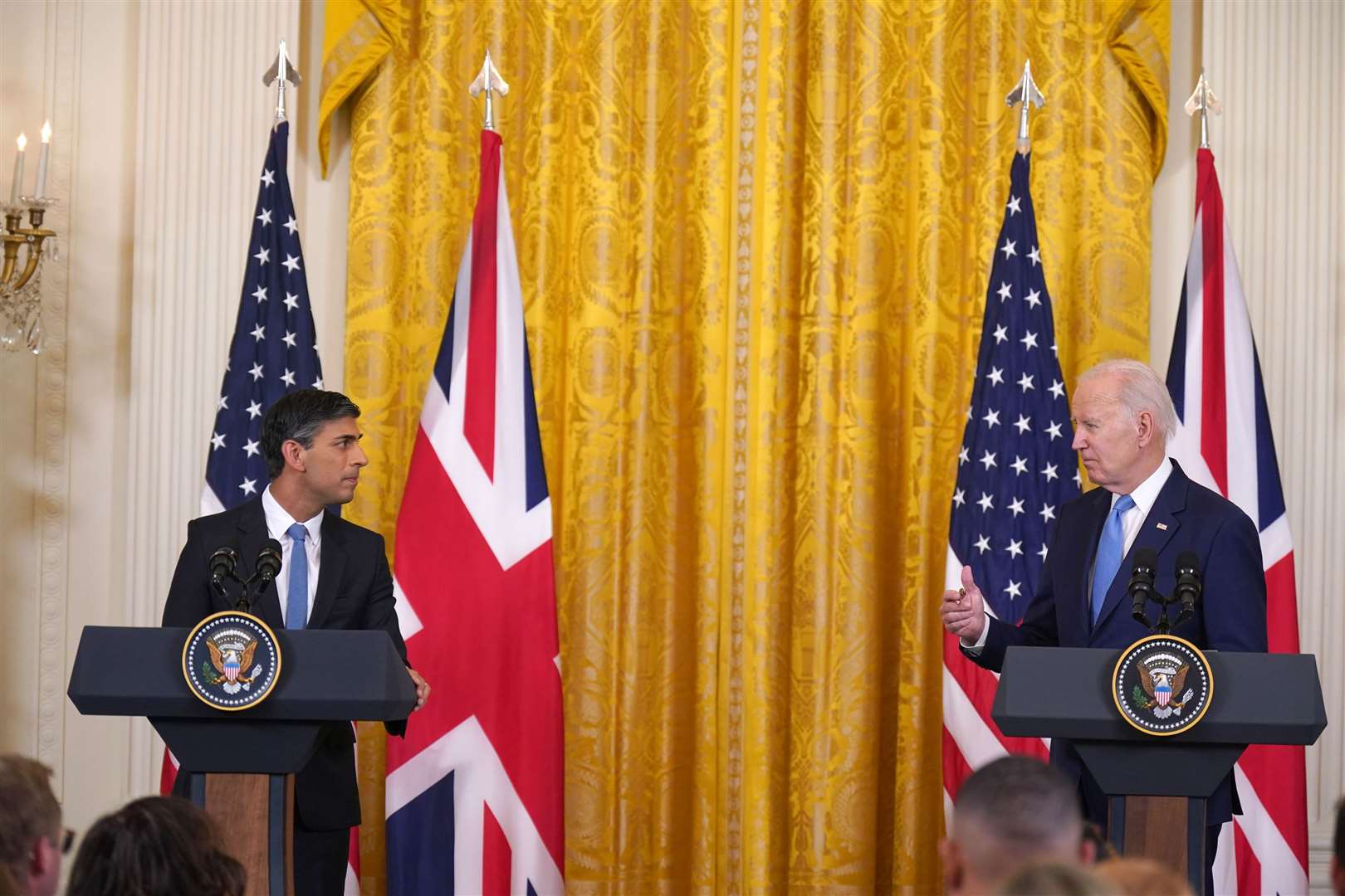 Prime Minister Rishi Sunak and US president Joe Biden met as recently as last month (Niall Carson/PA)