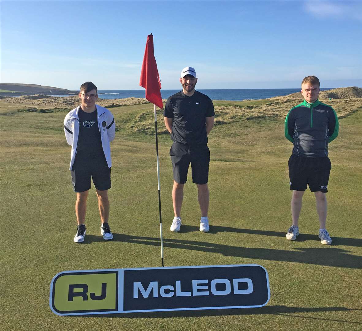 From left: Adam Gunn, Ryan Sutherland and Euan Munro, the winning team from the RJ McLeod Open Scramble at Reay Golf Club.