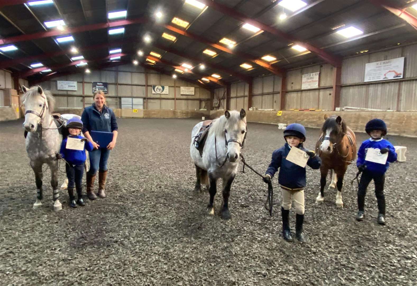 Ashleigh Campbell from Castle View Stables with Lois Manson, Magnus Southall and Blaire Patterson during Saturday's event in Halkirk.