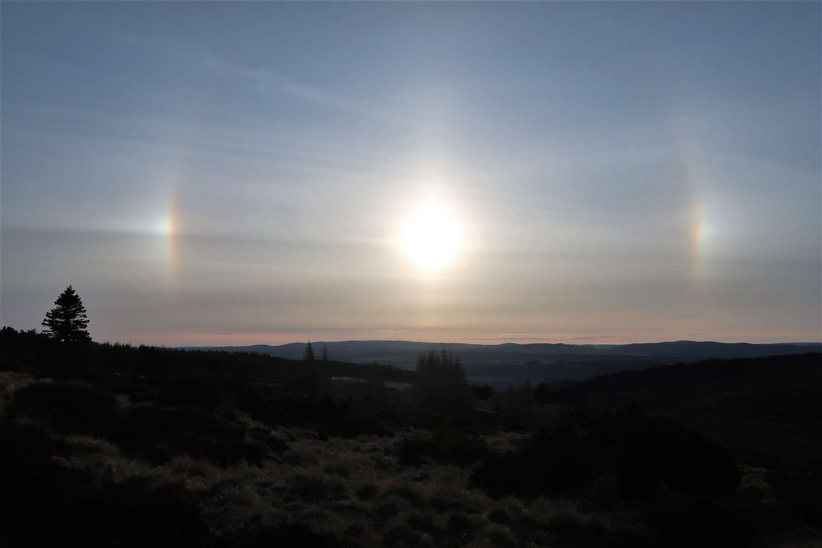 A 'sun dog' effect in the sky from the moor beyond Blackfold. Picture: John Davidson