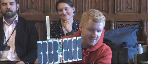 Tom Walkinshaw showed one of his Unicorn-2 satellites to members of the Scottish Affairs Committee (House of Commons/PA)