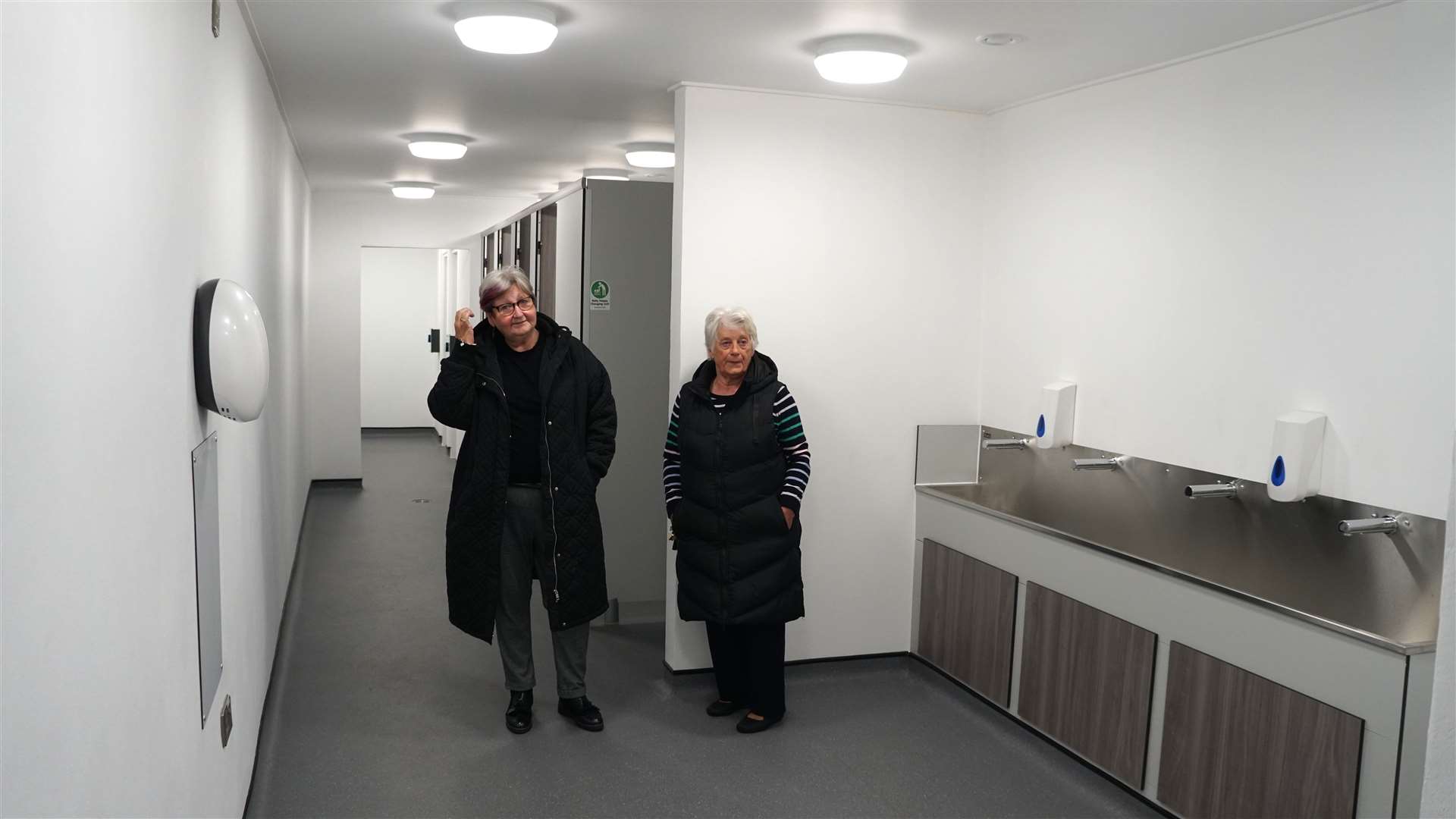 Highland councillor and Wick provost Jan McEwan (left) with community councillor Wendy Campbell as they survey the new fittings. Picture: DGS
