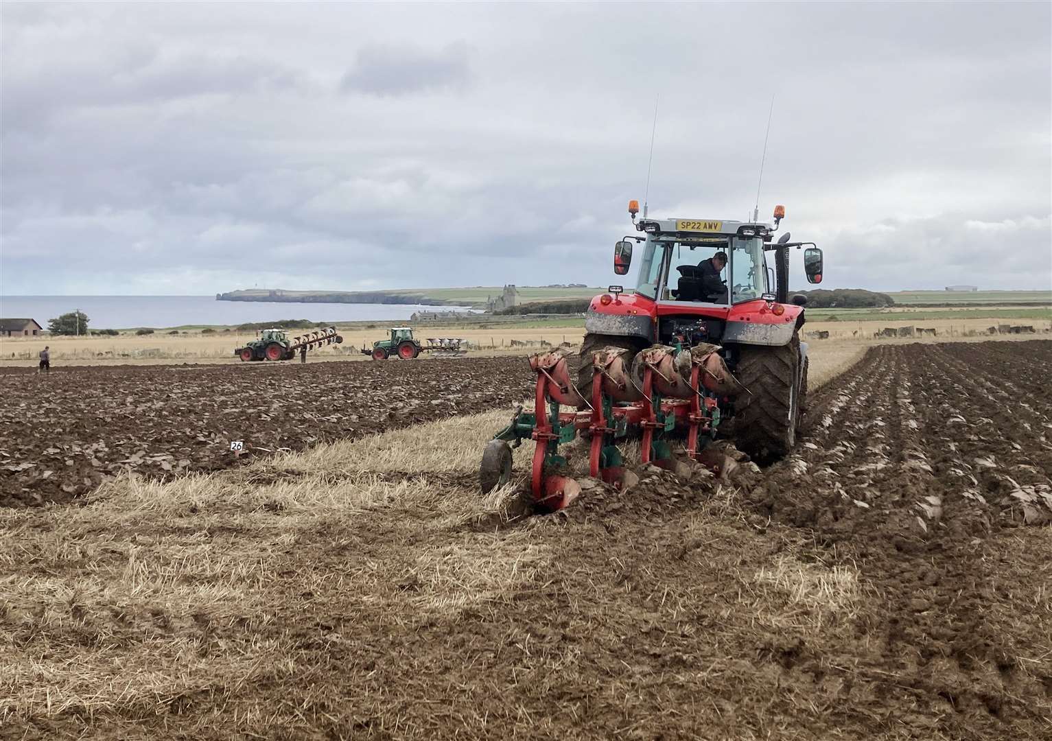 Scott Rosie keeping a close eye on his work during Latheron Parish Ploughing Association’s annual ploughing match at Reiss Lodge on Sunday.