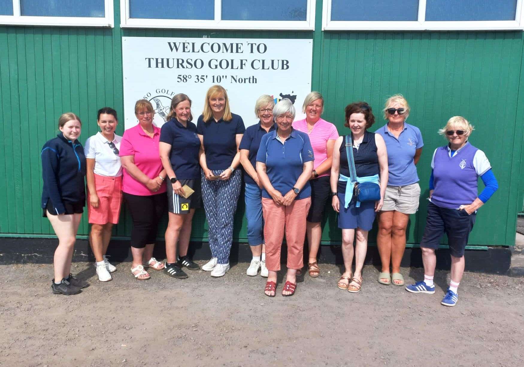 Competitors in the ladies' three-team open at Thurso Golf Club.