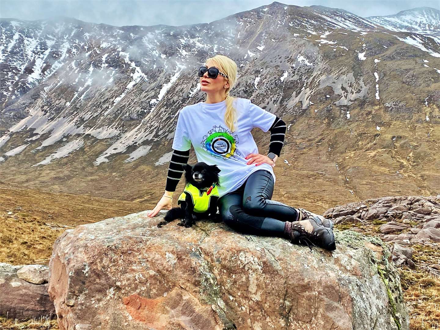 Natalie and her dog Louis climbed Beinn Eighe for the Animal Protection charity.