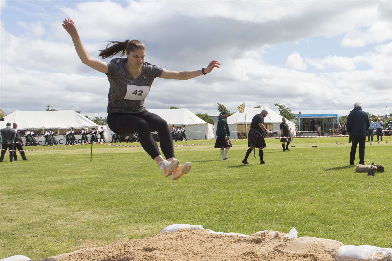 Nikki Manson set a new women's record of 15 feet 1 inch in the long jump. Picture: Robert MacDonald/Northern Studios