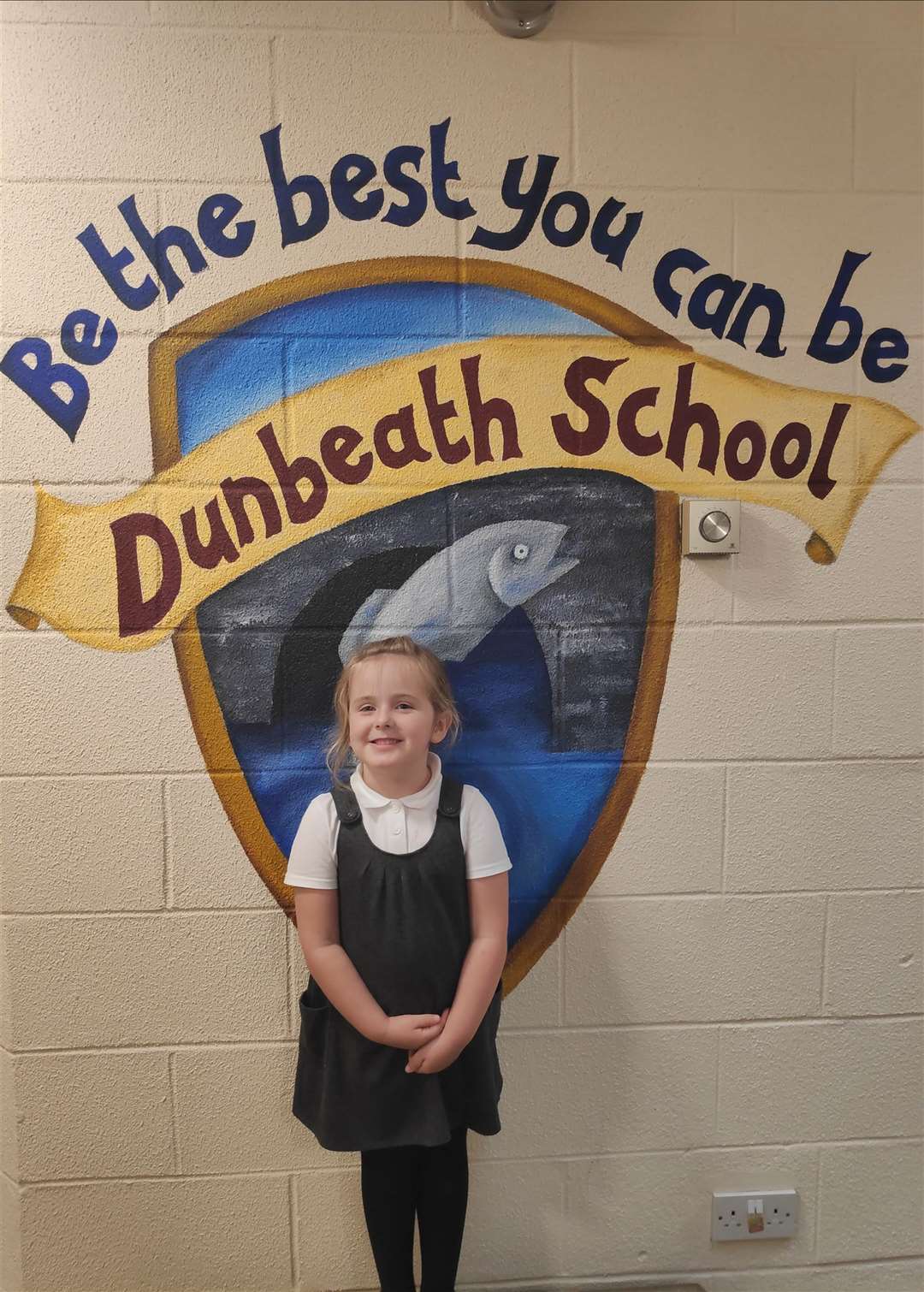 Layla Fraser is Dunbeath's new Primary 1 pupil.
