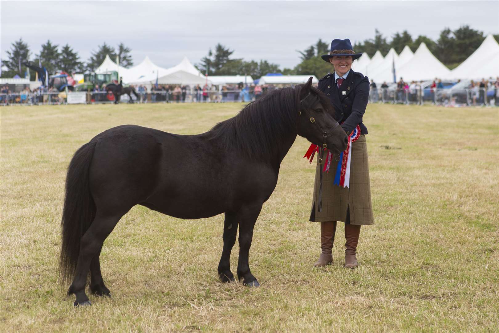 Kelly Peace with the champion Shetland pony from Hools Shetland Pony Stud, The Brough, Orkney. Hools Miss Jura is a three-year-old filly by Email of St Ninian. Picture: Robert MacDonald / Northern Studios