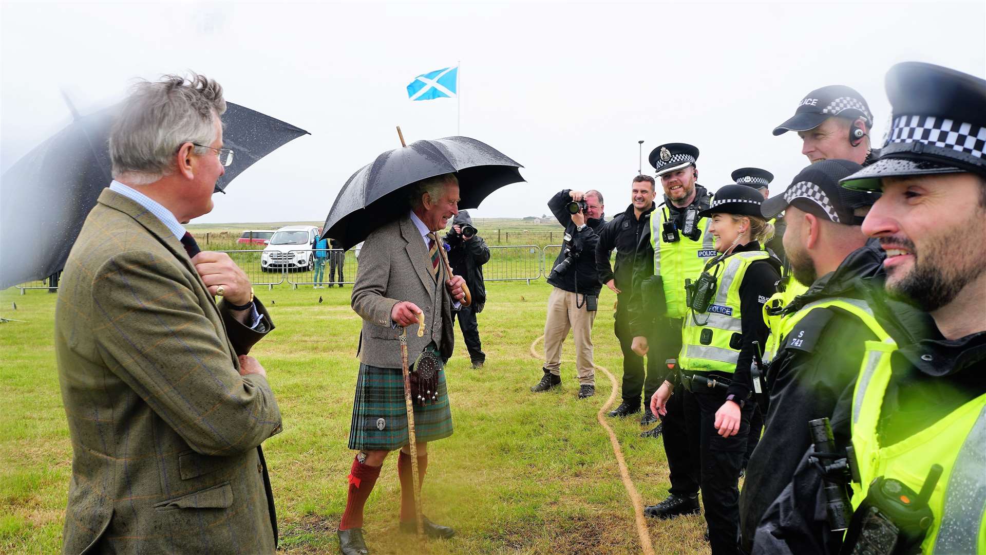 Royal aide Ashe Windham (left), pictured with Prince Charles at the Mey Highland Games says we are 'wonderfully fortunate to have his annual visits to the far north'. Picture: DGS