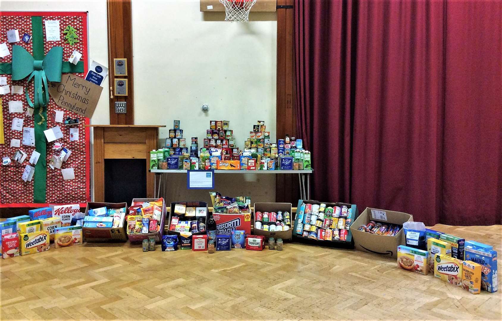 There were 17 boxes delivered in total to the foodbank yesterday.