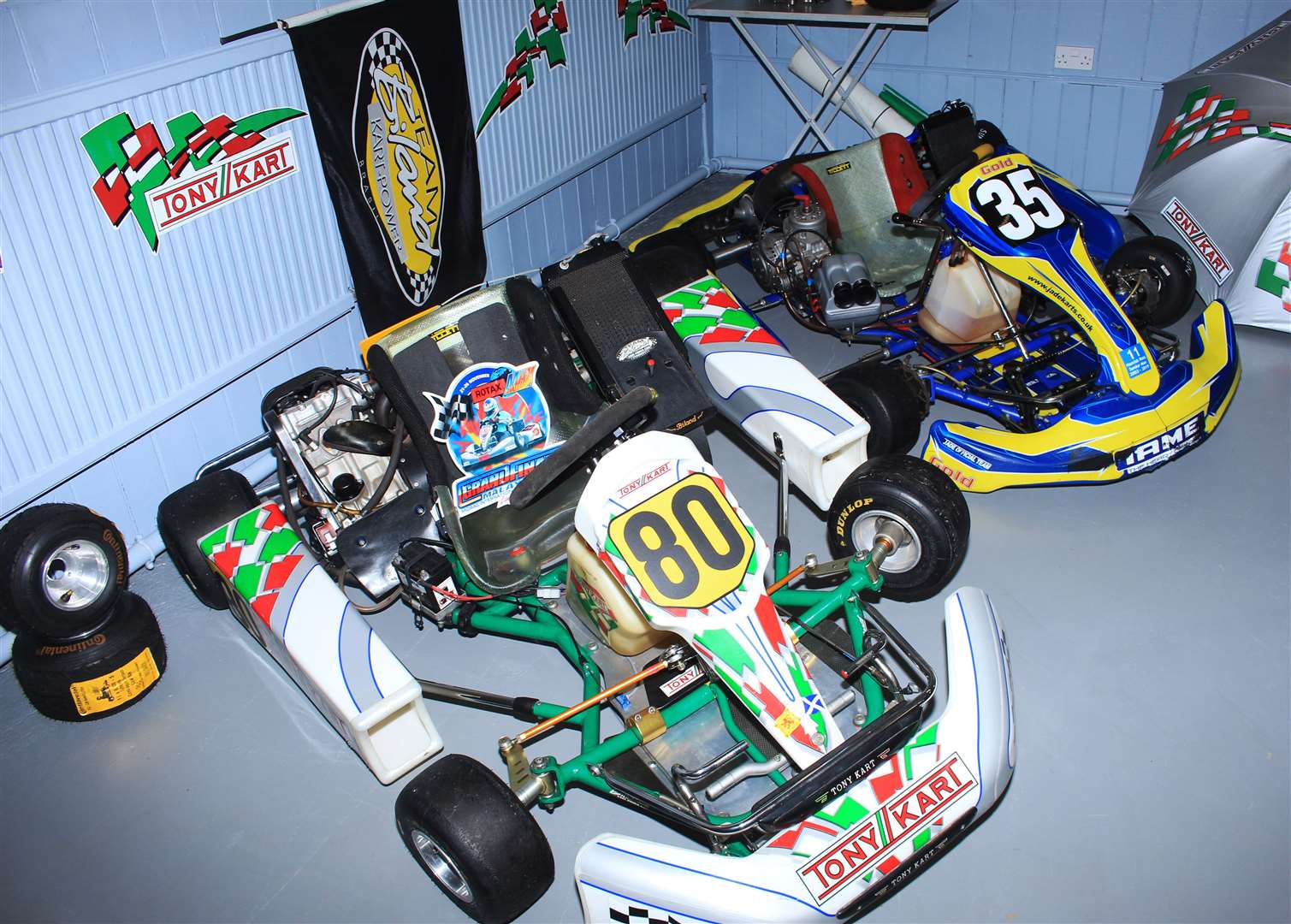 Racing karts were on display in the motoring centre. Picture: Alan Hendry