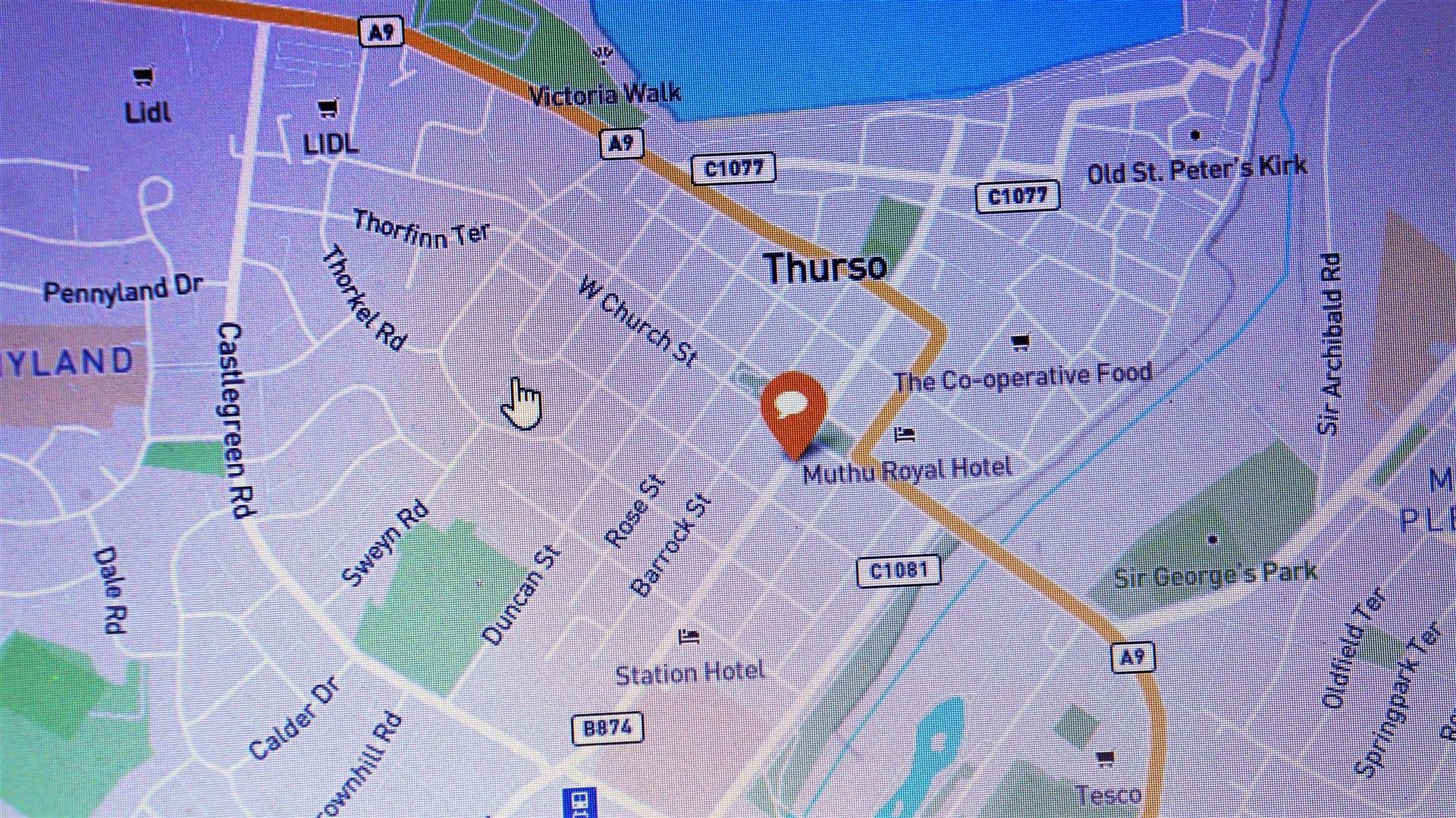 Interactive map of Thurso produced on the website.