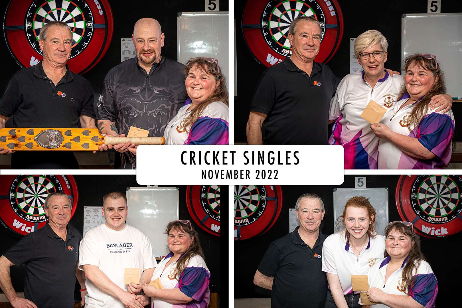 Winners Kevin Donald and Freda Perry with David Miller and Julie Harper at this week's Cricket Singles in the Seaforth Club. Pictures: Saulius Kazakauskas