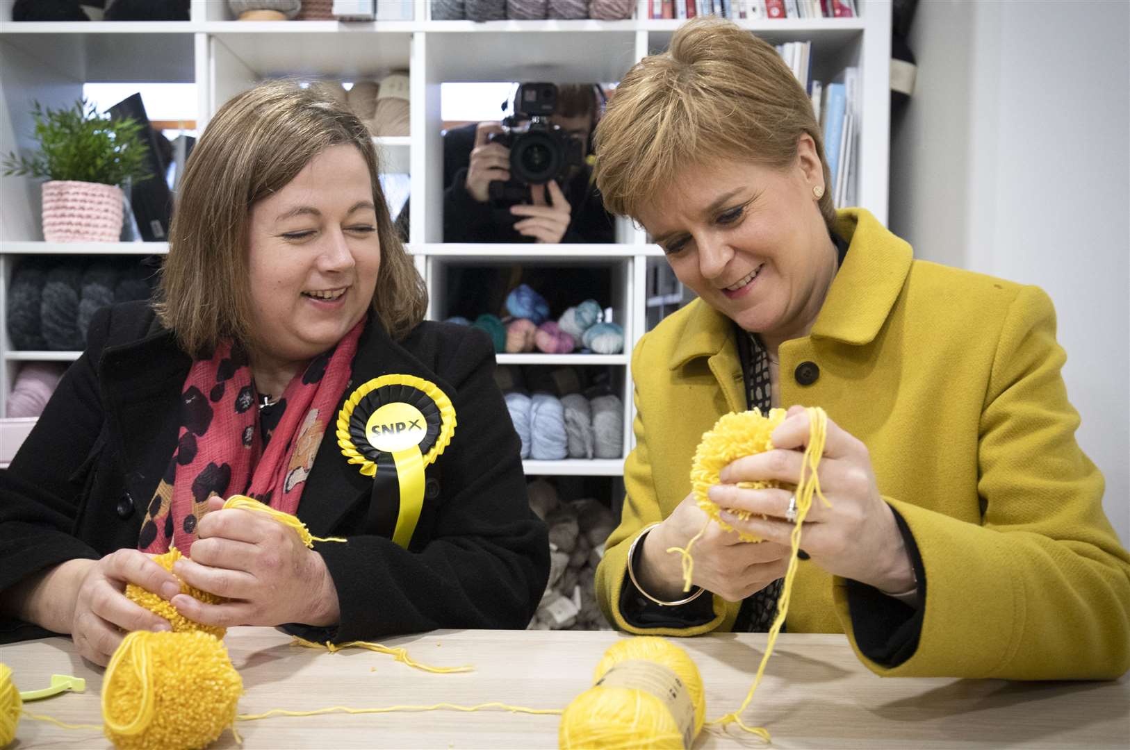 SNP business convener Kirsten Oswald, left, with party leader Nicola Sturgeon (Jane Barlow/PA)