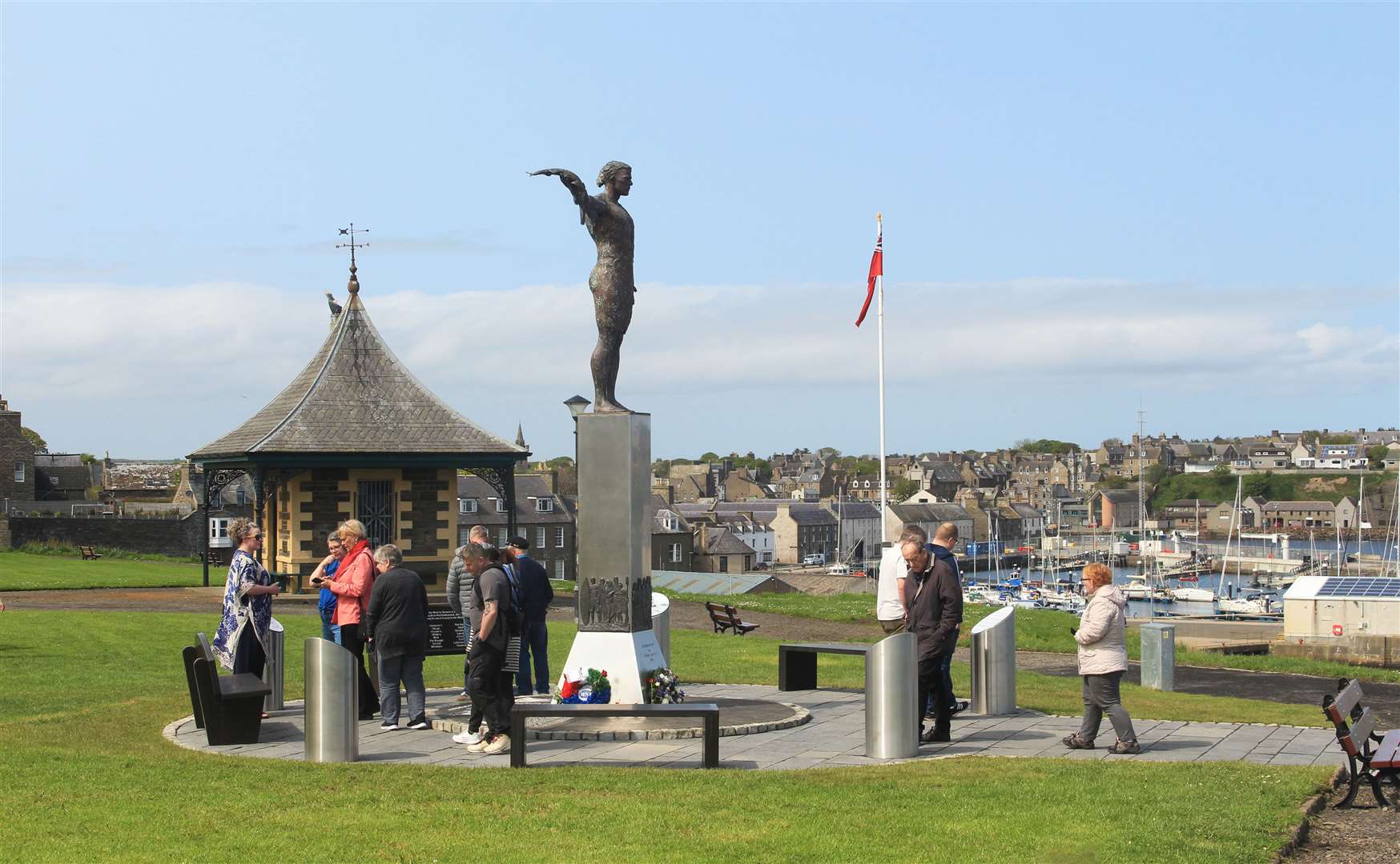 The Seafarers Memorial at the Braehead in Wick. Picture: Alan Hendry
